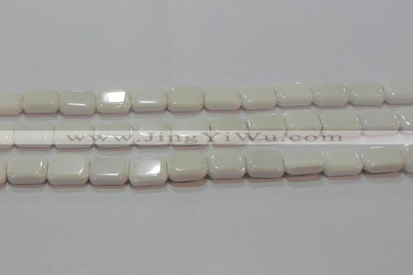 CAG7261 15.5 inches 13*18mm rectangle white agate gemstone beads