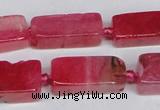 CAG7372 15.5 inches 8*20mm - 10*25mm cuboid dragon veins agate beads