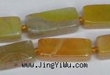 CAG7374 15.5 inches 8*20mm - 10*25mm cuboid dragon veins agate beads