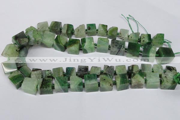CAG7385 15.5 inches 11*12mm - 13*14mm cube dragon veins agate beads