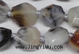 CAG7430 15.5 inches 13*15mm - 15*18mm faceted nuggets Montana agate beads