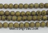 CAG7445 15.5 inches 4mm round plated druzy agate beads wholesale