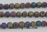 CAG7449 15.5 inches 6mm round plated druzy agate beads wholesale