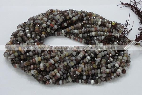 CAG746 15.5 inches 4*6mm faceted rondelle botswana agate beads