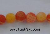 CAG7496 15.5 inches 8mm round frosted agate beads wholesale