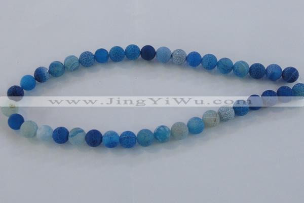 CAG7537 15.5 inches 10mm round frosted agate beads wholesale
