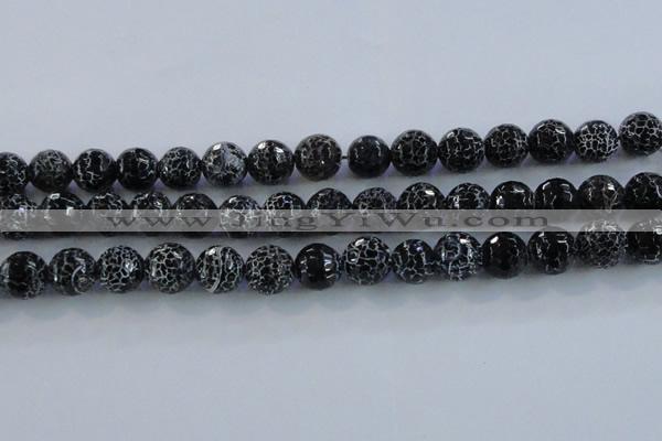 CAG7605 15.5 inches 14mm faceted round frosted agate beads wholesale