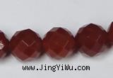 CAG7865 15.5 inches 20mm faceted round red agate beads wholesale