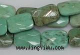 CAG7924 15.5 inches 12*16mm faceted rectangle grass agate beads