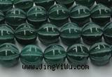 CAG8005 15.5 inches 8mm carved round green agate beads