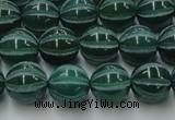 CAG8006 15.5 inches 10mm carved round green agate beads