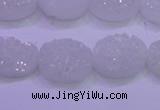 CAG8150 7.5 inches 10*14mm oval white plated druzy agate beads
