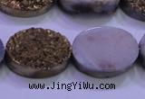 CAG8193 7.5 inches 18*25mm oval glod plated druzy agate beads