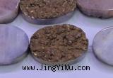 CAG8203 7.5 inches 20*30mm oval glod plated druzy agate beads