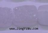CAG8260 Top drilled 20*30mm rectangle white plated druzy agate beads