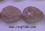 CAG8311 7.5 inches 18*25mm teardrop champagne plated druzy agate beads
