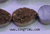 CAG8323 7.5 inches 20*30mm teardrop gold plated druzy agate beads
