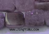 CAG8454 15.5 inches 15*20mm rectangle grey druzy agate gemstone beads