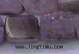 CAG8455 15.5 inches 18*25mm rectangle grey druzy agate gemstone beads