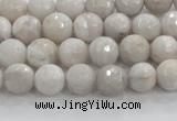 CAG8514 15.5 inches 6mm faceted round grey agate beads wholesale