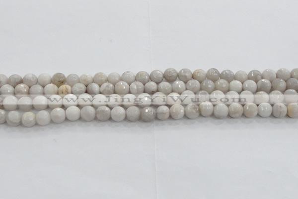CAG8516 15.5 inches 10mm faceted round grey agate beads wholesale