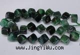 CAG8576 15.5 inches 15*16mm - 17*18mm cube dragon veins agate beads