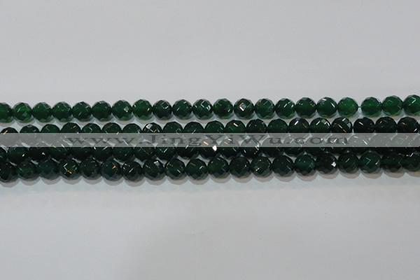CAG8580 15.5 inches 10mm faceted round green agate gemstone beads