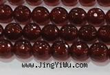 CAG8591 15.5 inches 8mm faceted round red agate gemstone beads
