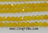 CAG8600 15.5 inches 4mm faceted round yellow agate gemstone beads
