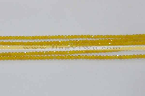 CAG8600 15.5 inches 4mm faceted round yellow agate gemstone beads