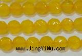 CAG8602 15.5 inches 8mm faceted round yellow agate gemstone beads