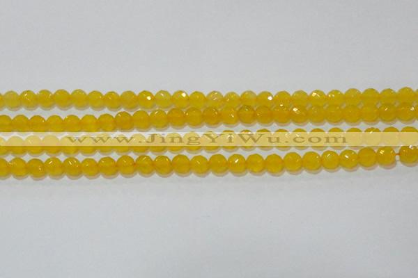 CAG8602 15.5 inches 8mm faceted round yellow agate gemstone beads