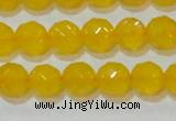 CAG8603 15.5 inches 10mm faceted round yellow agate gemstone beads
