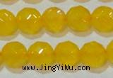 CAG8605 15.5 inches 14mm faceted round yellow agate gemstone beads