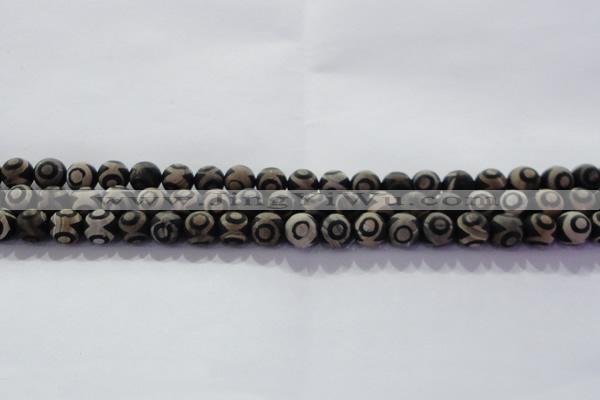 CAG8700 15.5 inches 6mm round matte tibetan agate gemstone beads