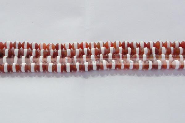 CAG8705 15.5 inches 6mm round matte tibetan agate gemstone beads