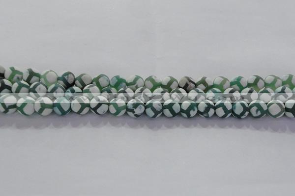 CAG8721 15.5 inches 8mm round matte tibetan agate gemstone beads