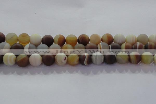 CAG8728 15.5 inches 12mm round matte madagascar agate beads