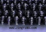 CAG8815 15.5 inches 6mm round agate with rhinestone beads