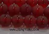 CAG8902 15.5 inches 8mm round matte red agate beads wholesale