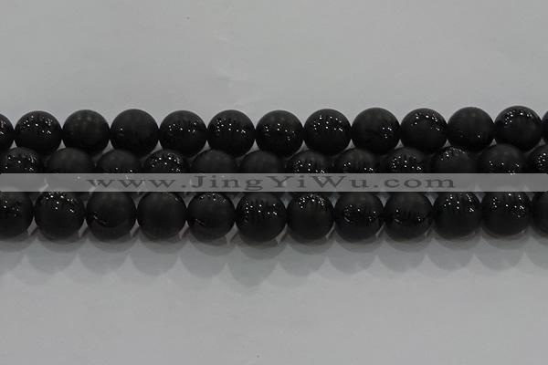 CAG8920 15.5 inches 8mm round matte black agate beads wholesale