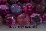 CAG8942 15.5 inches 8mm faceted round fire crackle agate beads
