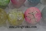 CAG8953 15.5 inches 16mm faceted round fire crackle agate beads