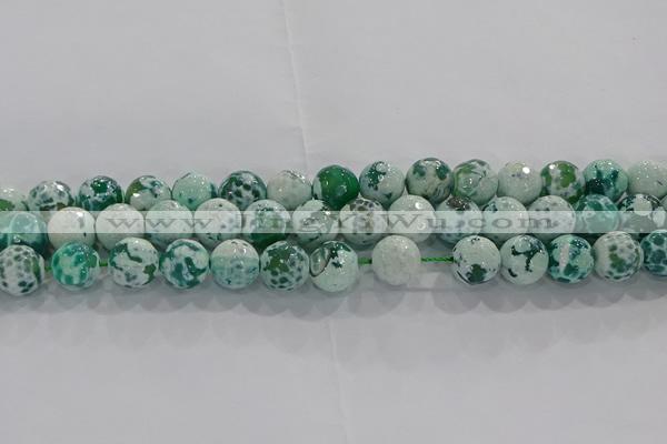 CAG9009 15.5 inches 10mm faceted round fire crackle agate beads