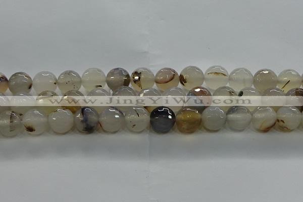 CAG9037 15.5 inches 10mm faceted round dragon veins agate beads