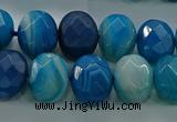 CAG9045 15.5 inches 12*16mm faceted oval line agate beads