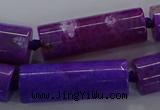 CAG9086 15.5 inches 12*46mm - 13*48mm tube dragon veins agate beads