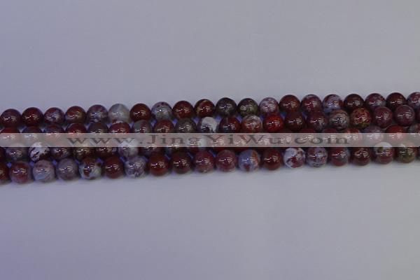CAG9122 15.5 inches 8mm round red lightning agate beads