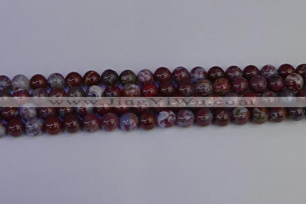 CAG9123 15.5 inches 10mm round red lightning agate beads