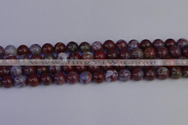 CAG9124 15.5 inches 12mm round red lightning agate beads